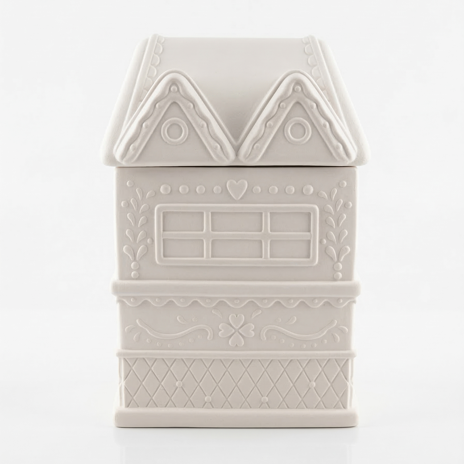 Geurkaars Middelgroot Huisje - Wit / Blauw / Katoen