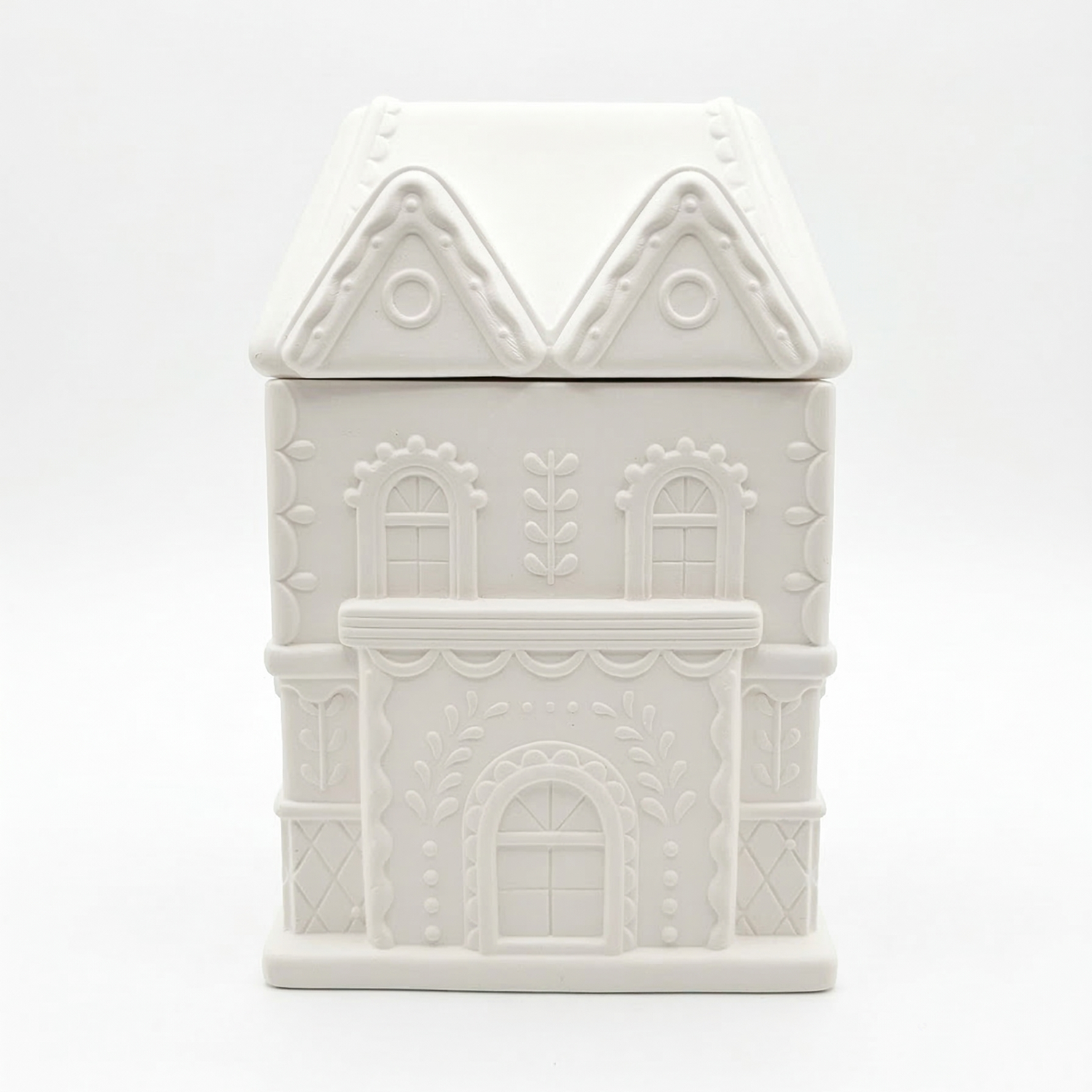 Geurkaars Middelgroot Huisje - Wit / Blauw / Katoen
