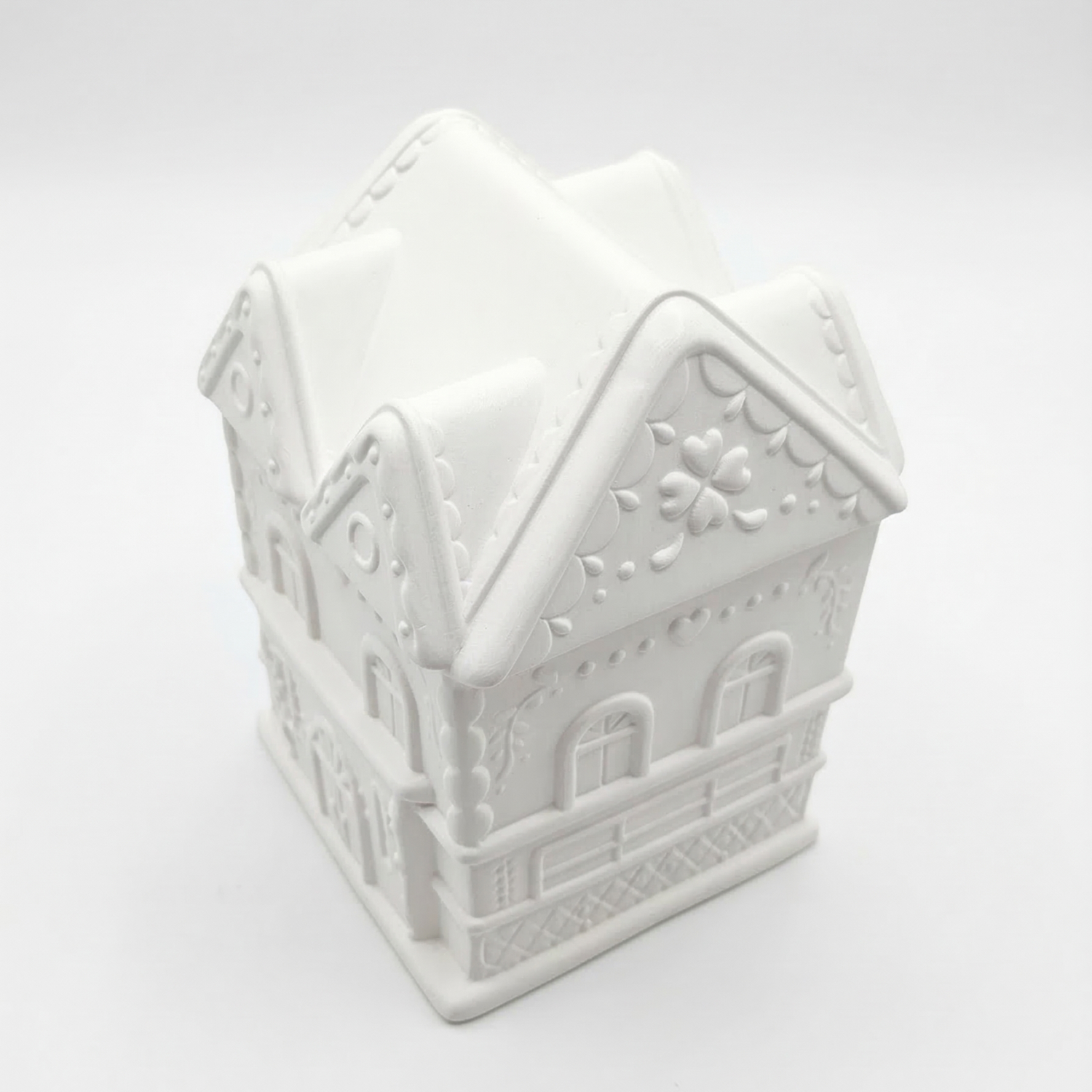Geurkaars Middelgroot Huisje - Wit / Blauw / Katoen