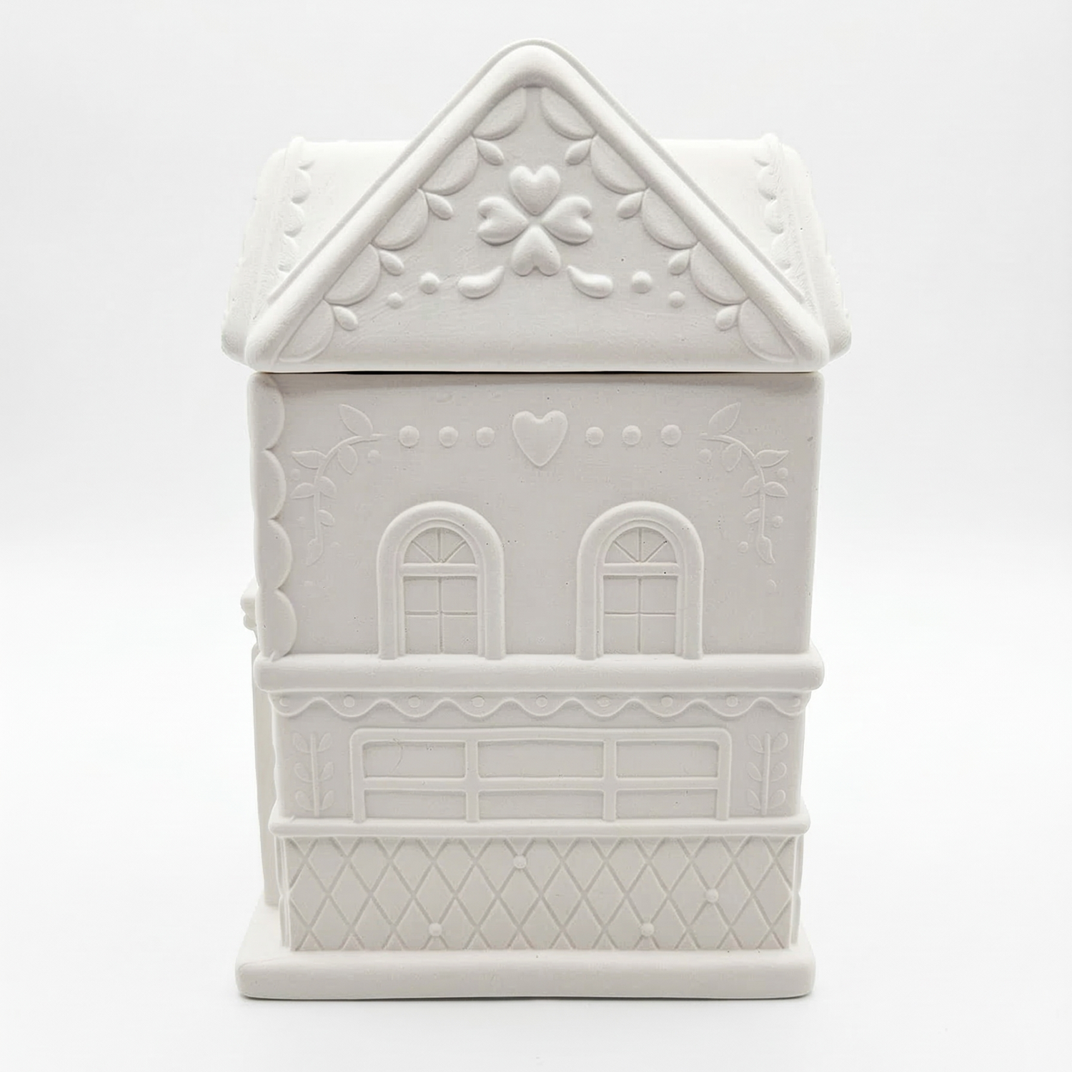 Geurkaars Middelgroot Huisje - Wit / Blauw / Katoen