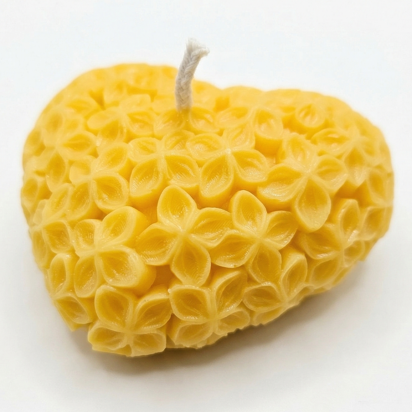 Decoratieve kaars Bloeiend Hart - Grijs / Vanille