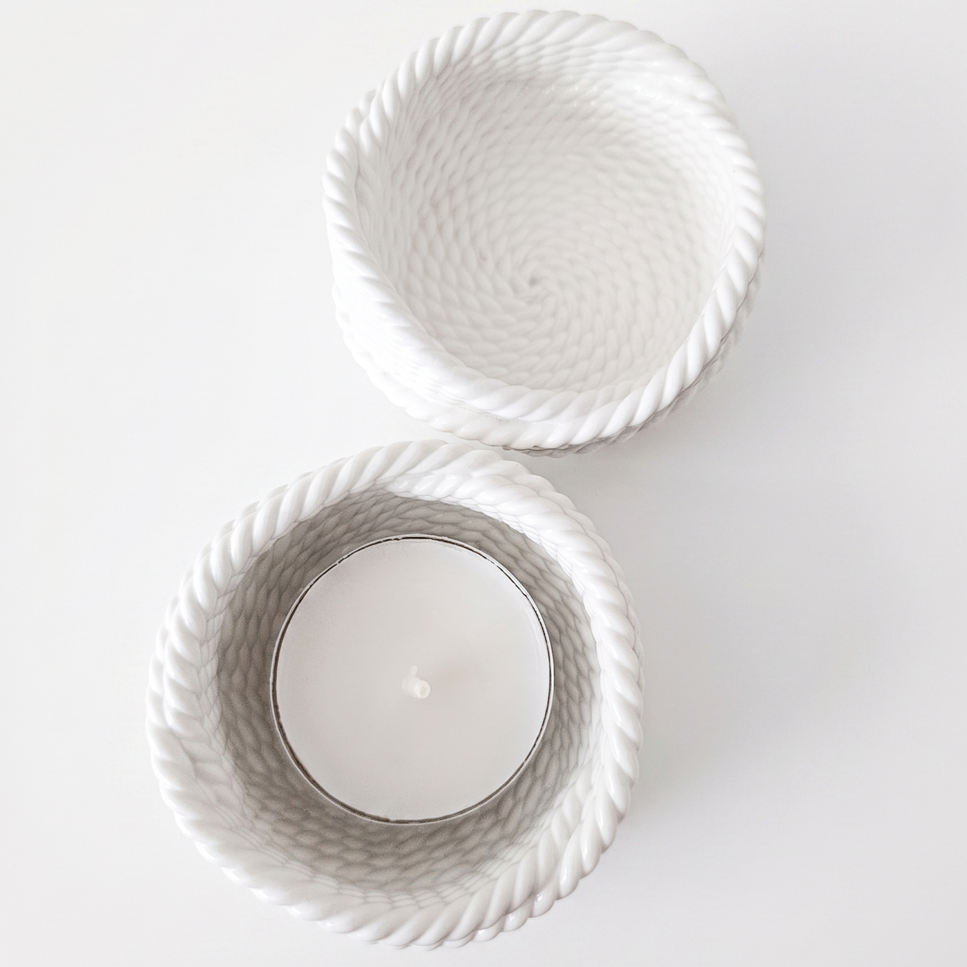 Designkaarsenhouder Garen – Wit