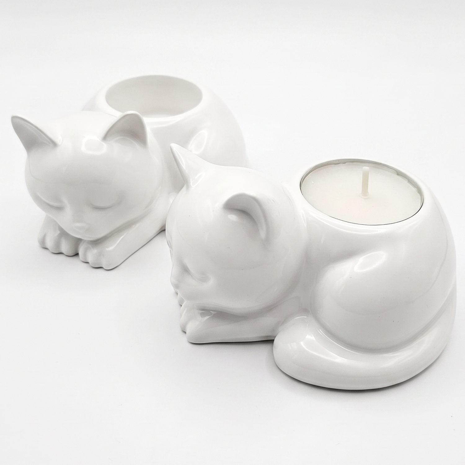 Design kaarshouder Kat – Wit