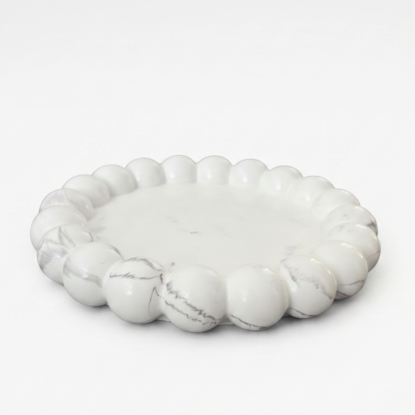 Design dienblad Perla - Wit / Zilver
