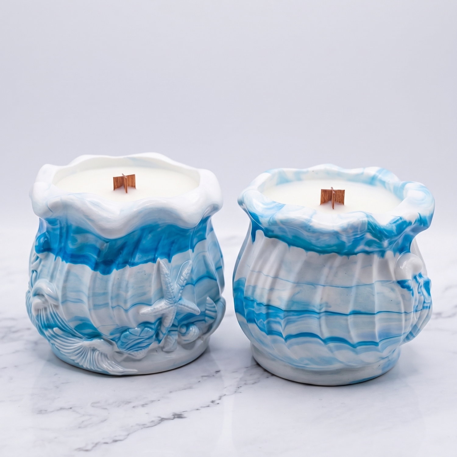Geurkaars Oceaan - Wit / Eucalyptus, Kamfer