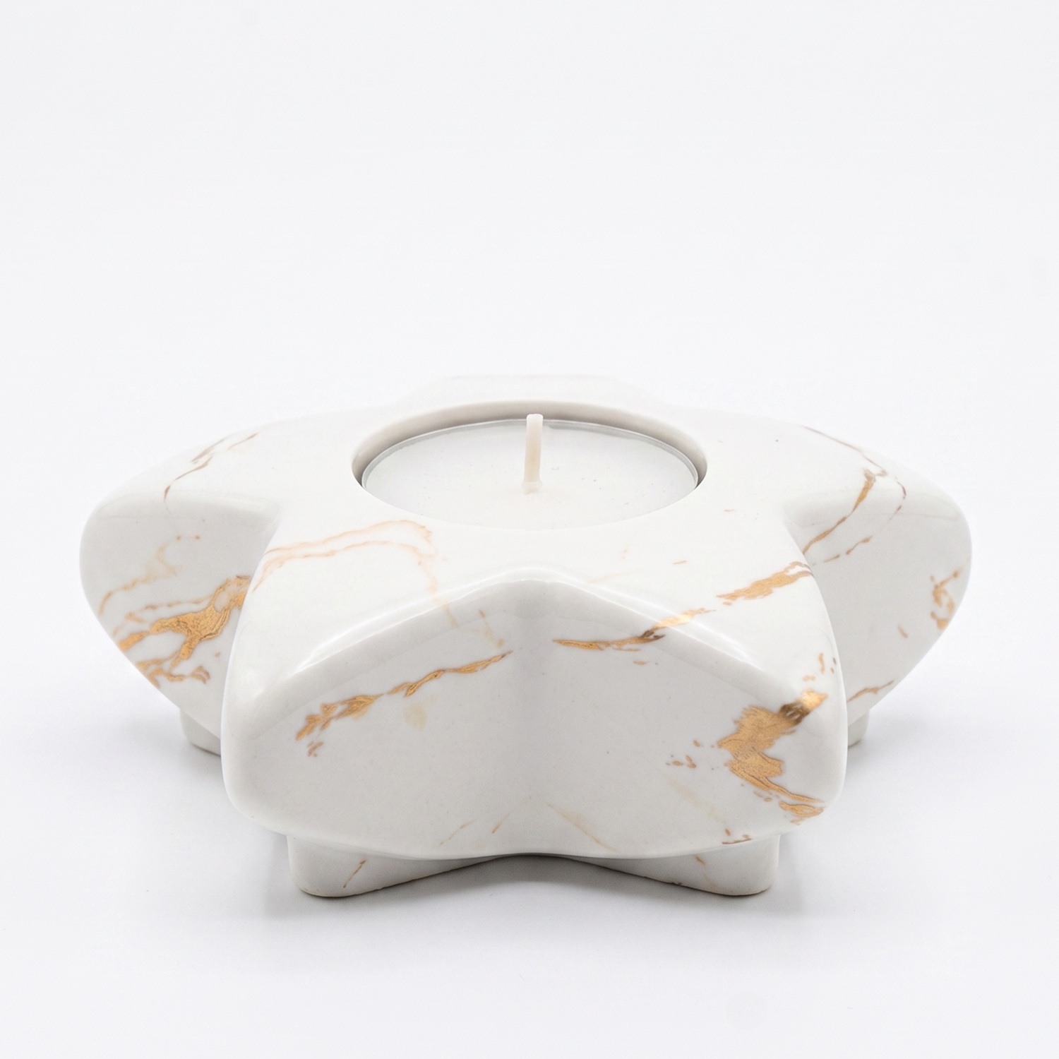 Designer kaarsenhouder Ster - Wit