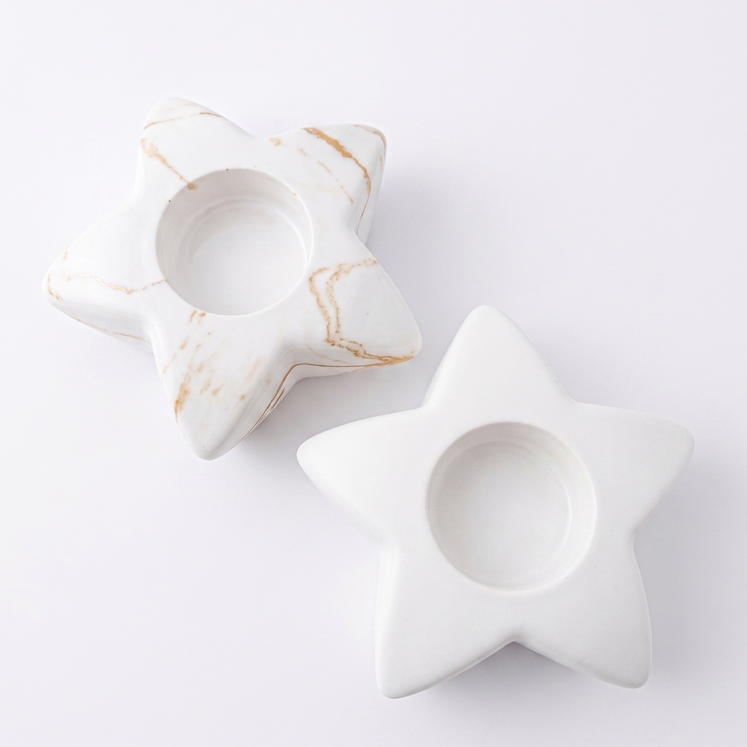 Designer kaarsenhouder Ster - Wit