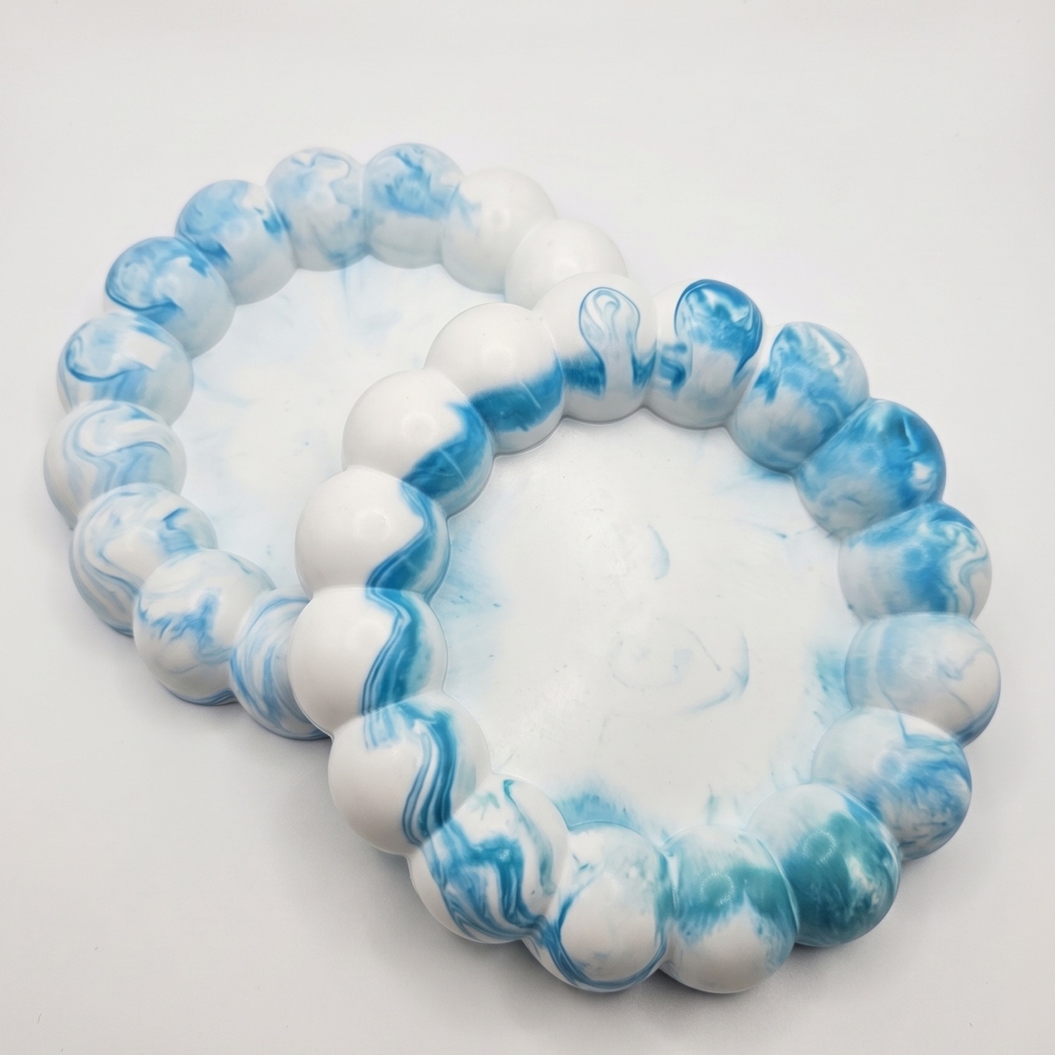 Design dienblad Bubbel - Wit / Blauw