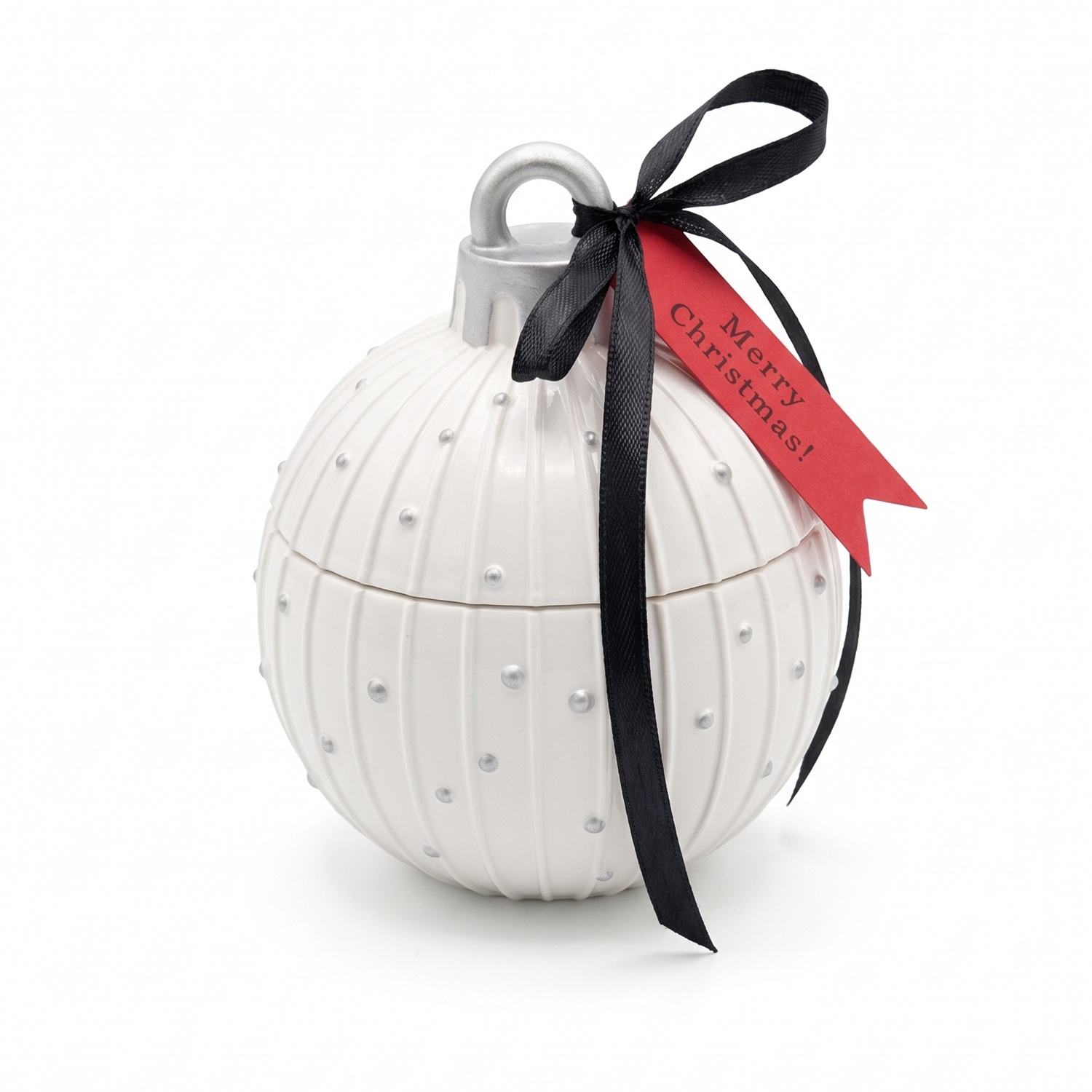 Kaars Christmas Bauble Charming - Wit / Goud / Wintermagie