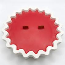 Rubijn Wol Kaars - Wit / Rood / Kers, Amandel