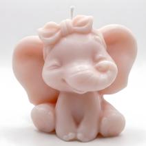 Sfeerkaars Olifantje Meisje - Roze / Kokos