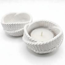 Designkaarsenhouder Garen – Wit