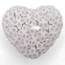 Decoratieve kaars Bloeiend Hart - Grijs / Vanille