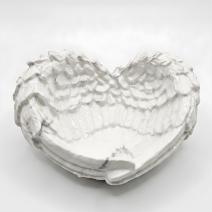 Designer kaarsenhouder en dienblad Vleugels - Wit / Zilver