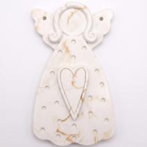 Hangende engel - Wit / Goud / L