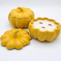 Kaars Rijpende Pompoen - Geel / Appelstrudel / XXL