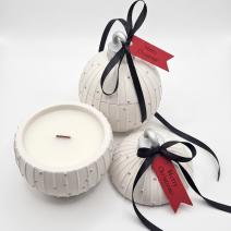 Kaars Christmas Bauble Charming - Wit / Zilver / Wintermagie