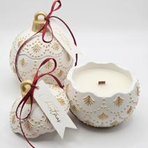 Christmas Bauble Enchanted-kaars - Wit / Goud / Wintermagie