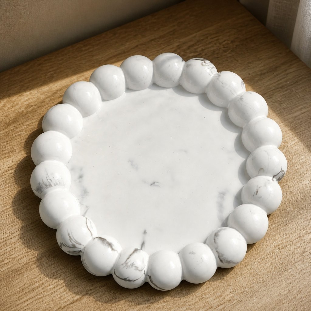 Design dienblad Perla - Wit / Zilver