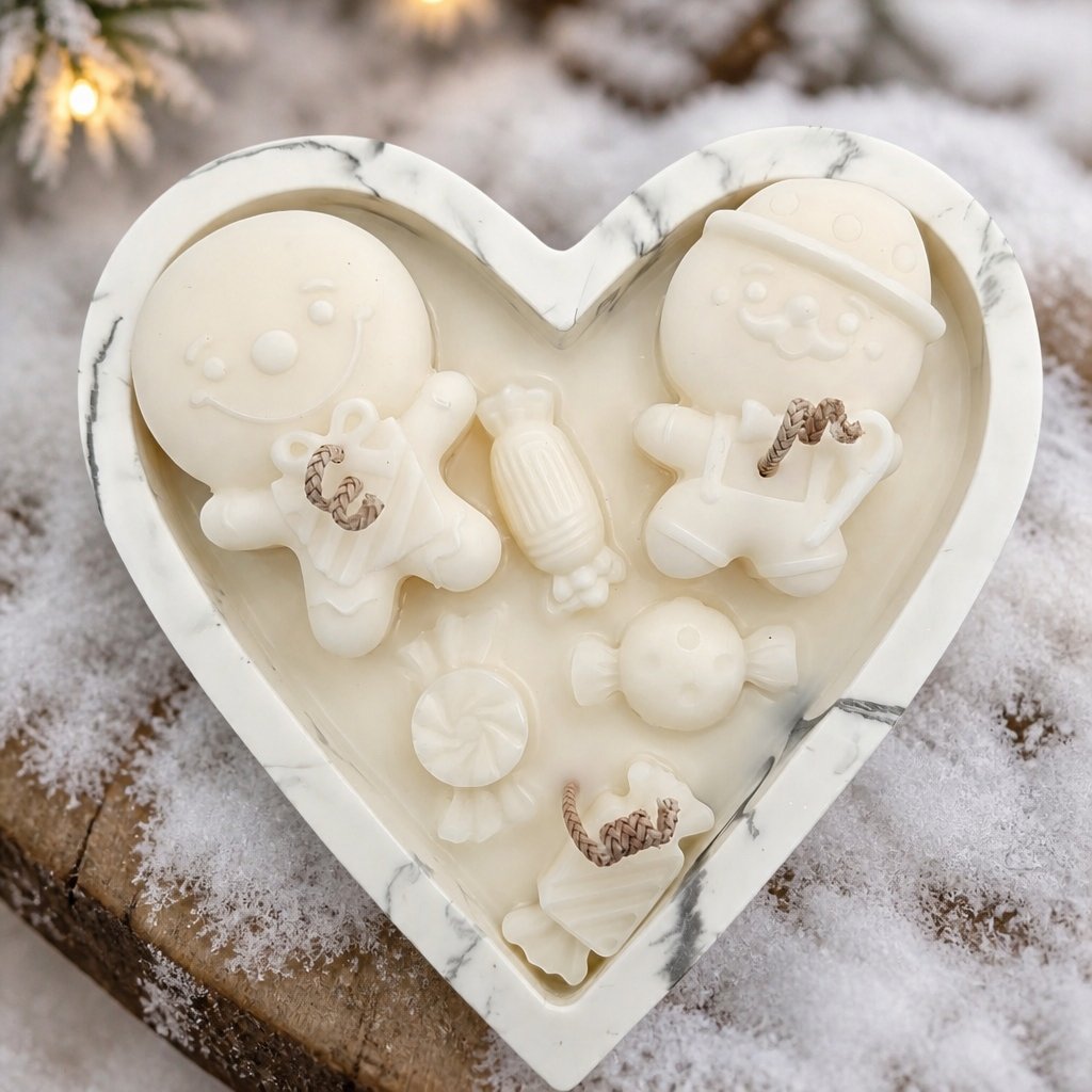 Kaars Winter Peperkoek - Wit / Zilver / Wintermagie