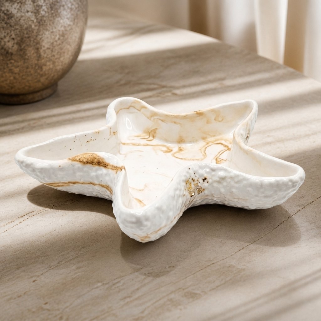 Design zeesterschaal - Wit / Goud